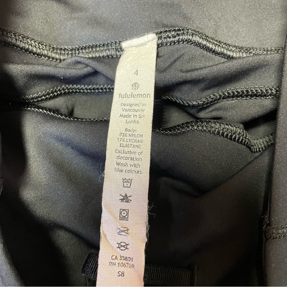 Lululemon Fast & Free Crop II *Nulux 19" Black Womens Size 4 Leggings Tights Gym - Picture 7 of 14
